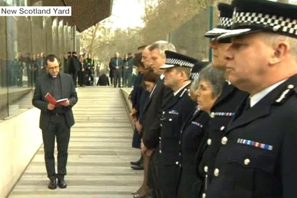 Police held a minute's silence today (Sky News)