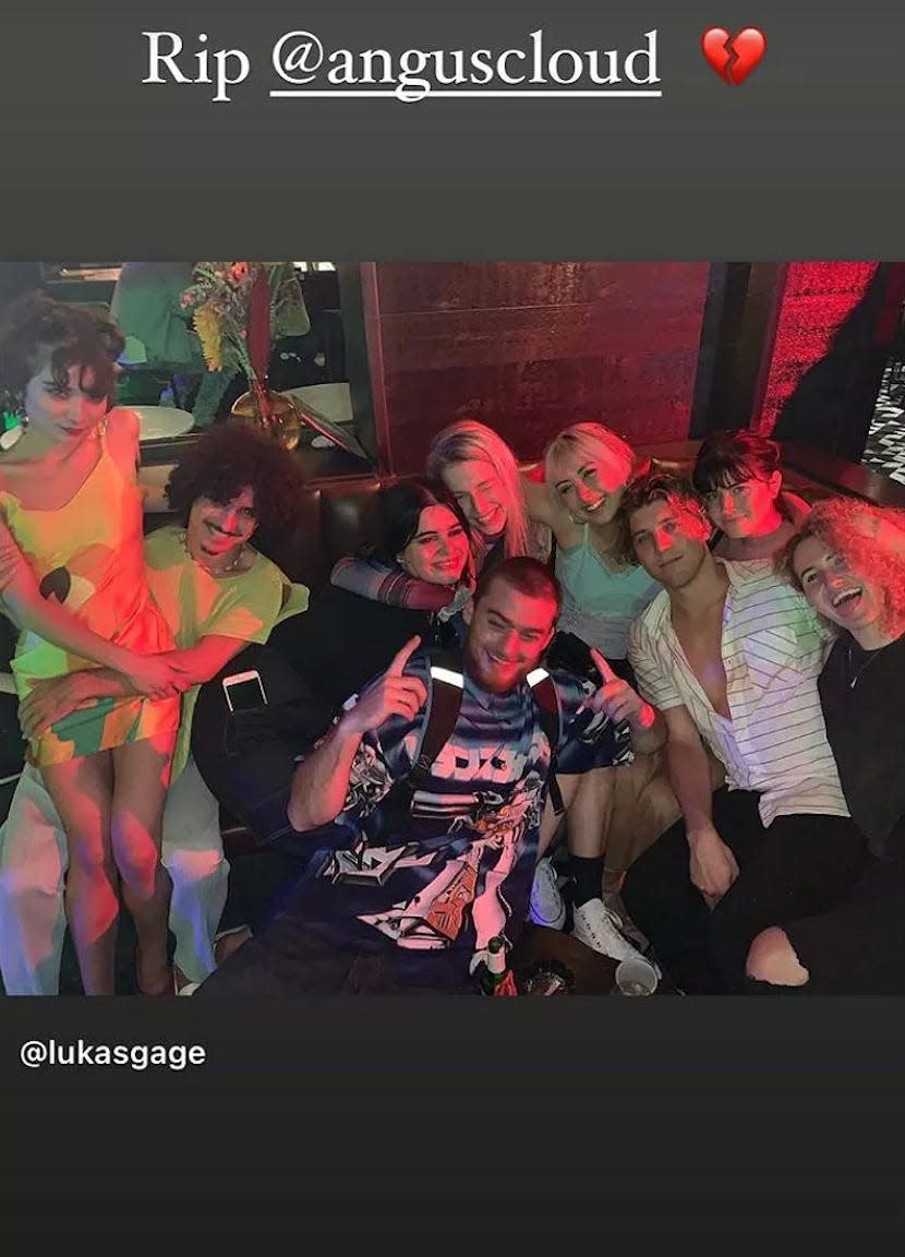 Angus Cloud, Lukas Gage and other "Euphoria" cast members taken from Lukas Gage's Instagram Story.