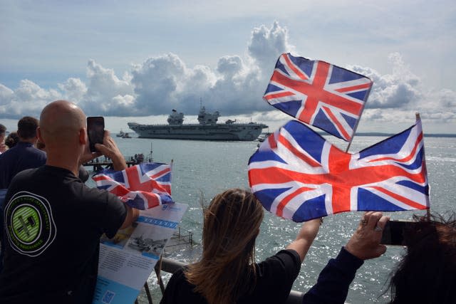 HMS Prince of Wales leaves Portsmouth Naval Base