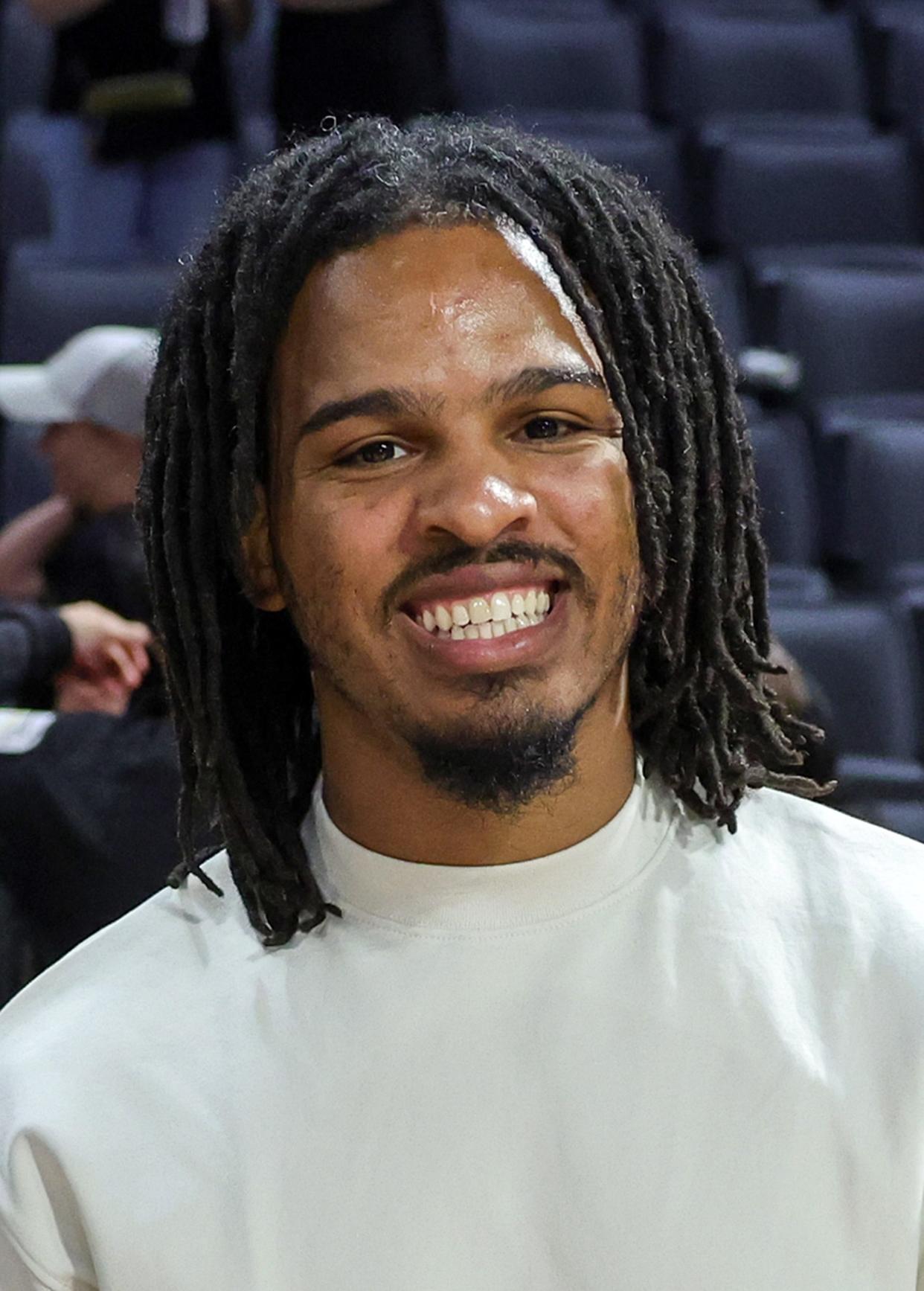 TikTok food reviewer Keith Lee poses after attending a game between the Los Angeles Sparks and the Las Vegas Aces at Michelob ULTRA Arena on Aug. 19, 2023 in Las Vegas, Nevada. It was one of eight cities Lee hit on a recent food tour.