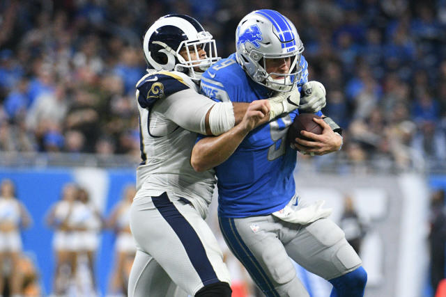 Matthew Stafford cracks joke about Aaron Donald's post-game hug