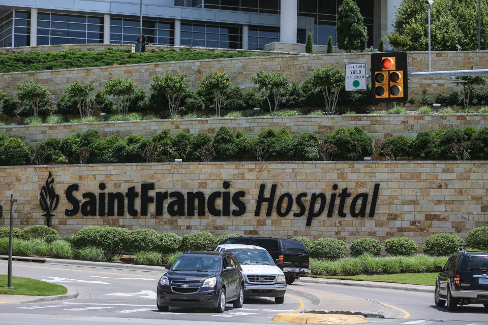 Saint Francis Hospital is pictured on Thursday, June 2, 2022, after a gunman entered a medical facility and killed four on Wednesday in Tulsa.