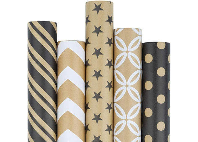 Christmas Cheer 4-Pack Reversible Wrapping Paper Assortment, 150