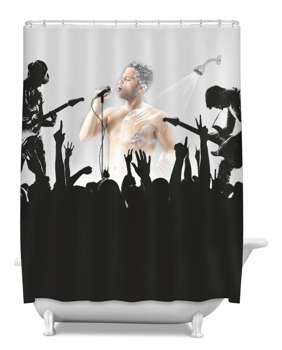 Dad may love to singing to an audience, but if his voice leaves something to be desired, this <a href="https://www.tillys.com/product/BIGMOUTH-Inc.-Rockstar-Shower-Curtain/303562900" target="_blank">rock star shower curtain </a>can give him the feeling of playing to a crowd while keeping him from exposing his, uh voice.   