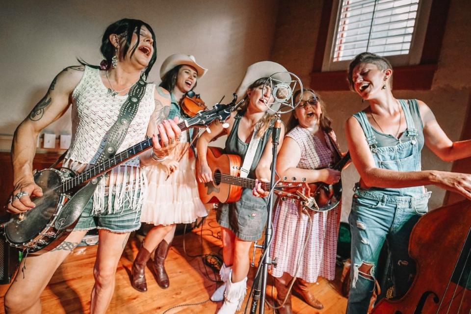 Unfit Wives will share its brand of irreverent, blue-grass music at the ABBA Tribute show Friday at The Bottleneck 737 New Hampshire St., Lawrence.