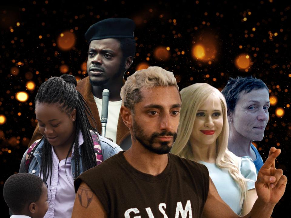 <p>Potential winners: actors Bukky Bakray, Daniel Kaluuya, Riz Ahmed, Maria Bakalova and Frances McDormand</p> (Altitude/Warner Bros/Amazon/Searchlight)