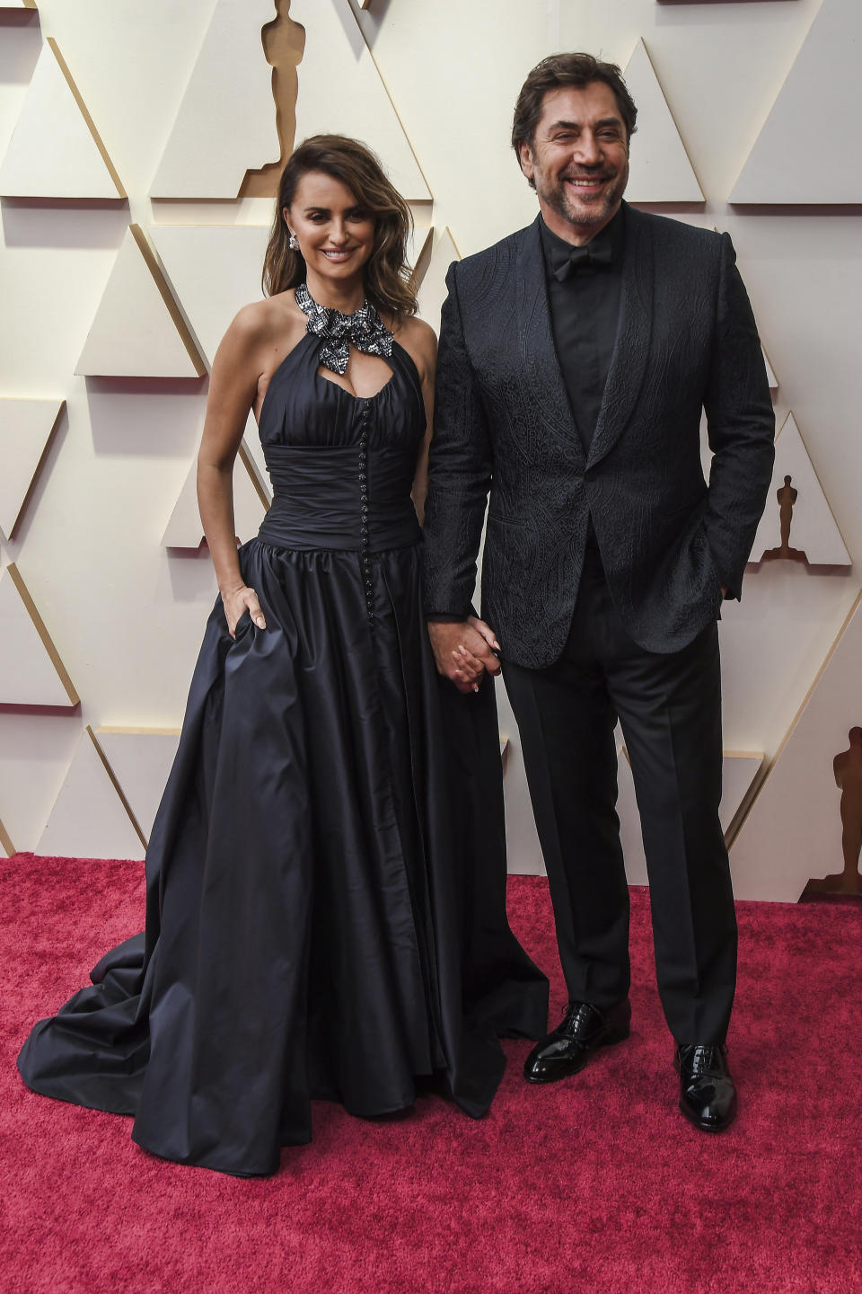 Penelope Cruz and Javier Bardem walking on the red carpet at the 94th Academy Awards held at the Dolby Theatre in Hollywood, CA on March 27, 2022. - Credit: Sipa USA via AP