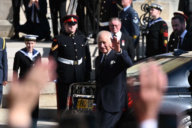 King Charles arrives at St Anne’s Cathedral in Belfast