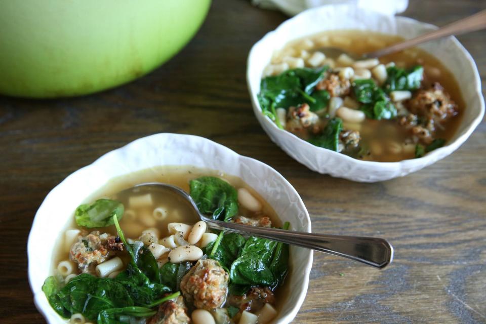 Italian Wedding Soup with Turkey Meatballs