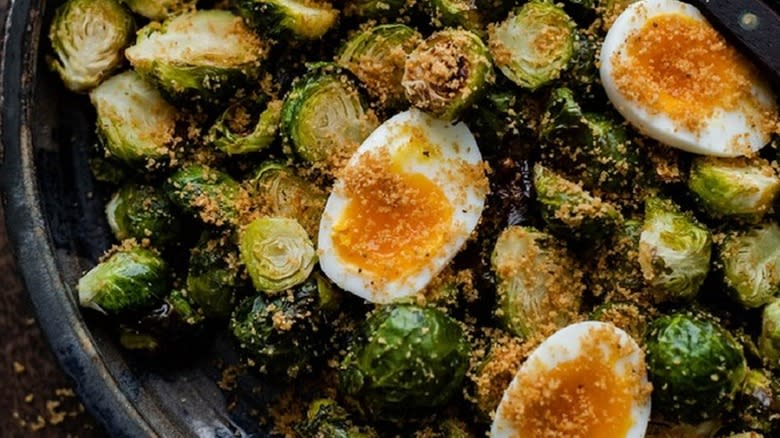 roasted Brussels sprouts with eggs