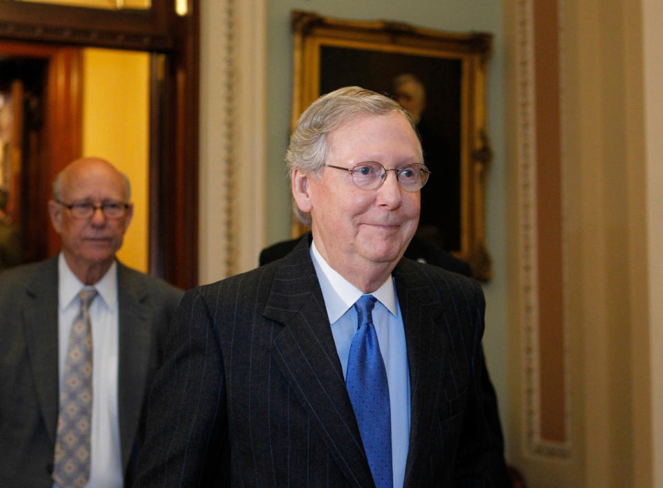 McConnell leaves the Senate chamber to caucus in the US Capitol Dec. 30, 2012. (Molly Riley/AFP/Getty Images)