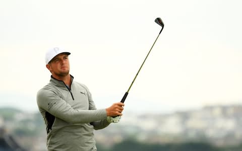 Bryson DeChambeau of the United States plays his shot from the third tee during a practice round prior to the 148th Open Championship held on the Dunluce Links at Royal Portrush Golf Club on July 16, 2019 in Portrush, United Kingdom - Credit: Getty Images