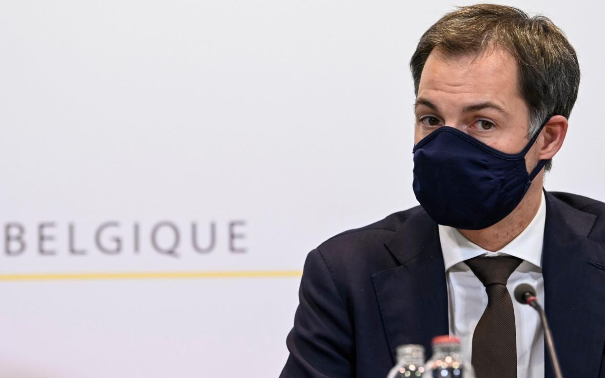 Alexander De Croo, the Belgian prime minister, has imposed a second lockdown on his country - Philip Reynaers/Pool via AP