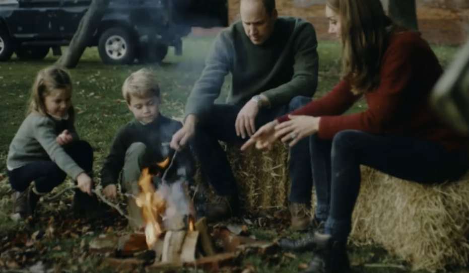 Kate Middleton and Prince William roast marshmallows with their children