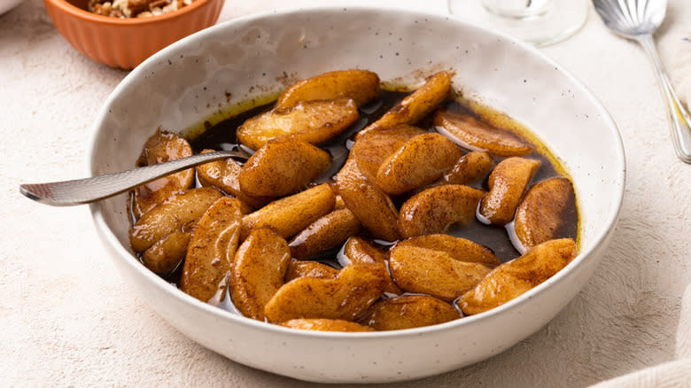 spiced apples in bowl
