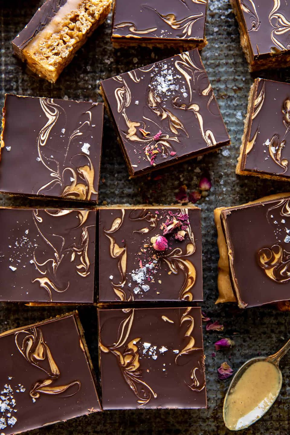 15) Chewy Chocolate Peanut Butter Bars