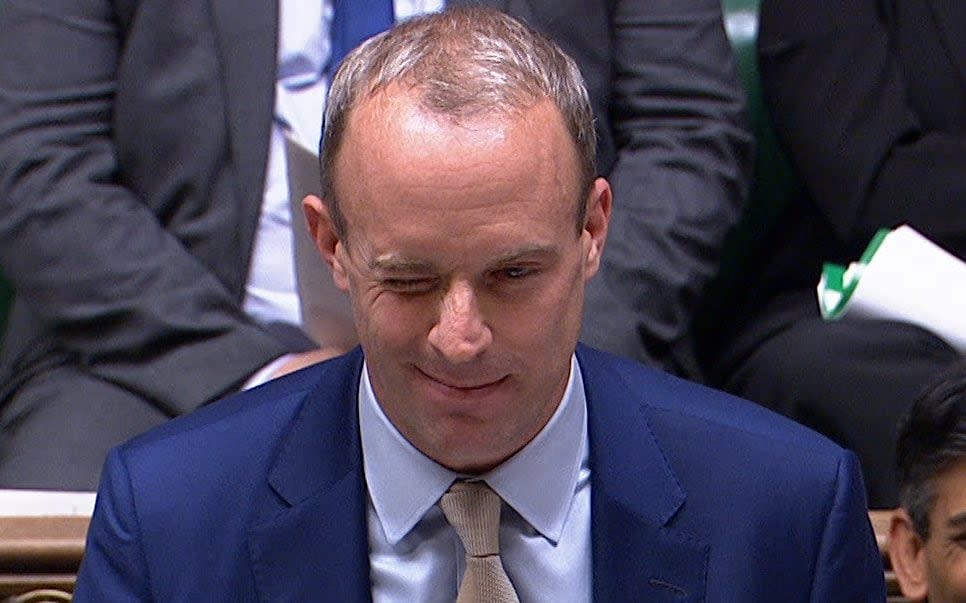 Dominic Raab wink