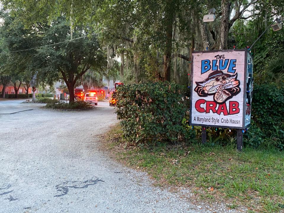 The Jacksonville Fire and Rescue Department responded to The Blue Crab Crabhouse on Monday night.