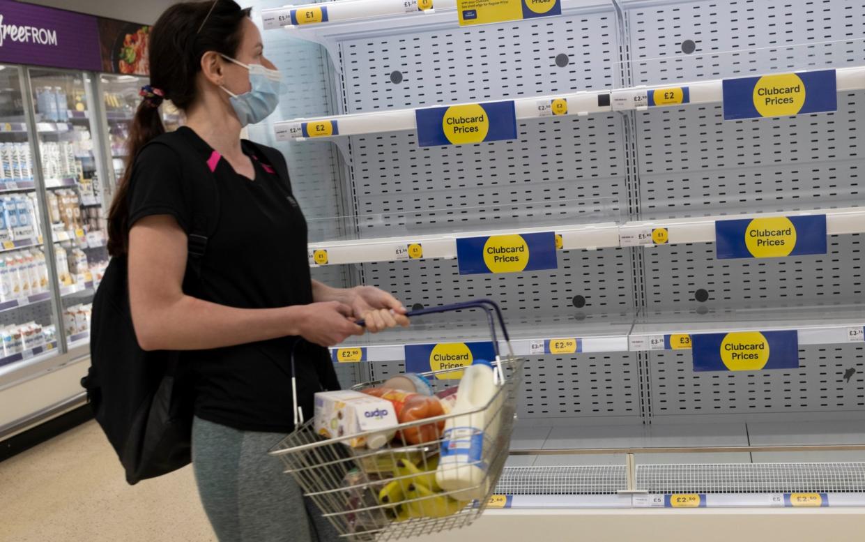 A shortage of lorry drivers has left some supermarket shelves empty this summer - Getty