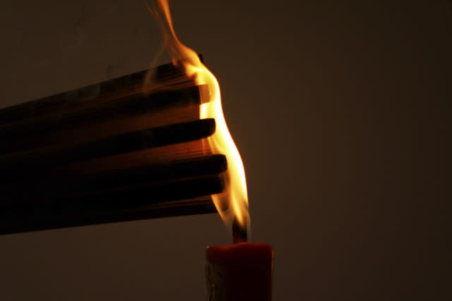 Lighting up joss sticks