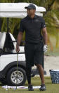 Tiger Woods during a practice session at the Albany Golf Club, on the sidelines on day three of the Hero World Challenge Golf tour, in New Providence, Bahamas, Saturday, Dec. 4, 2021. (AP Photo/Fernando Llano)