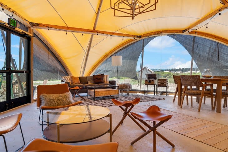 Lobby tent at Under Canvas near Yellowstone