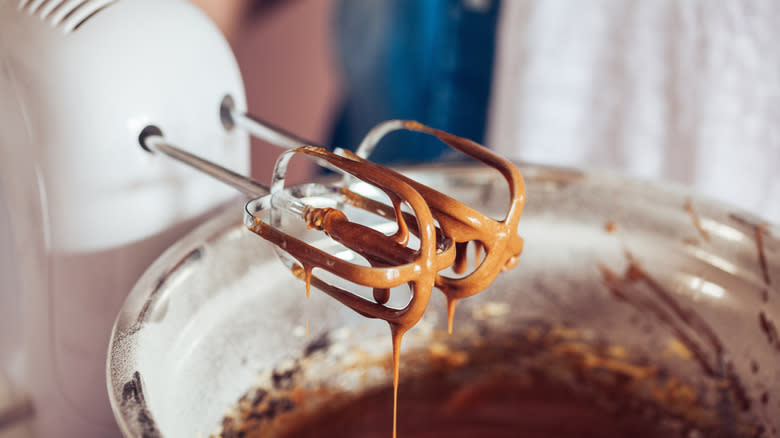 muffin batter with electric mixer