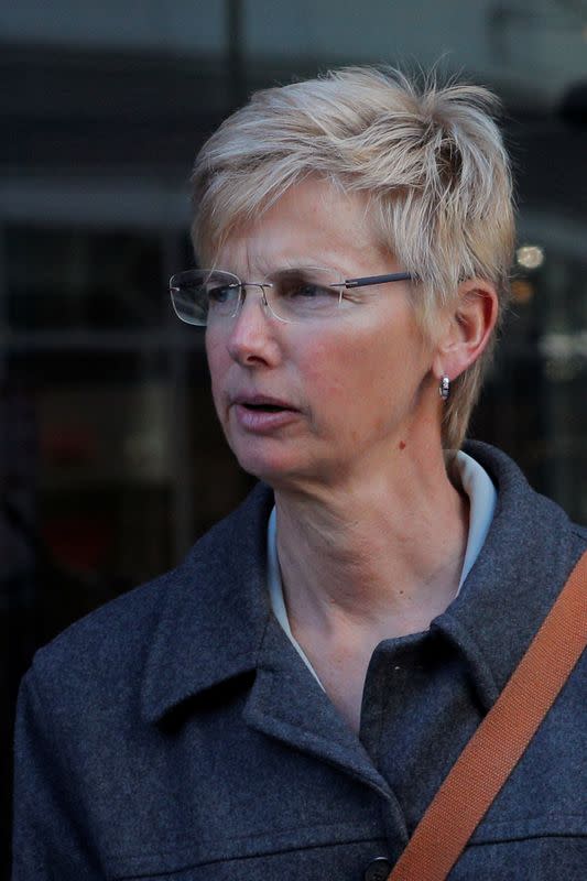 FILE PHOTO: Donna Heinel leaves the federal courthouse in Boston