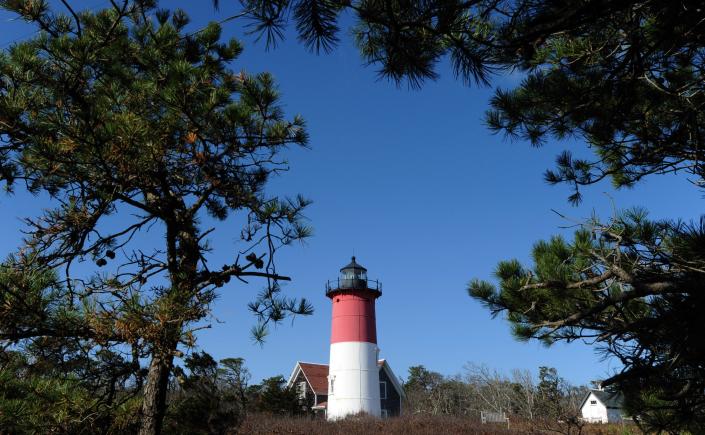 Nauset Light in North Eastham is one of eight lighthouses in the Cape Cod National Seashore.