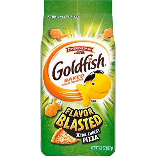 Goldfish Flavor Blasted Xtra Cheesy Pizza Crackers, 6.6 Oz. Bag (Pack Of 24)