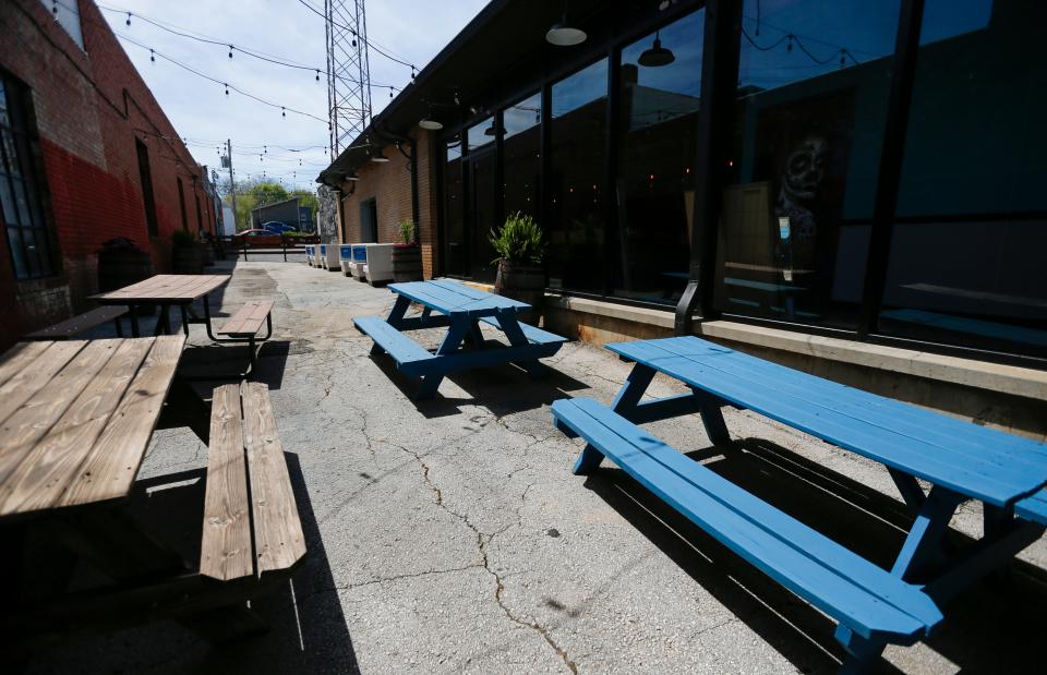 The patio at Mexican restaurant El Paraiso, which is opening in the former Lost Signal Brewery location, at 610 West College Street in Springfield.