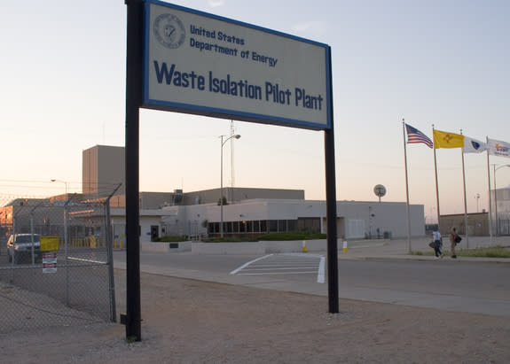 The entrance to the Waste Isolation Pilot Project (WIPP) in New Mexico.