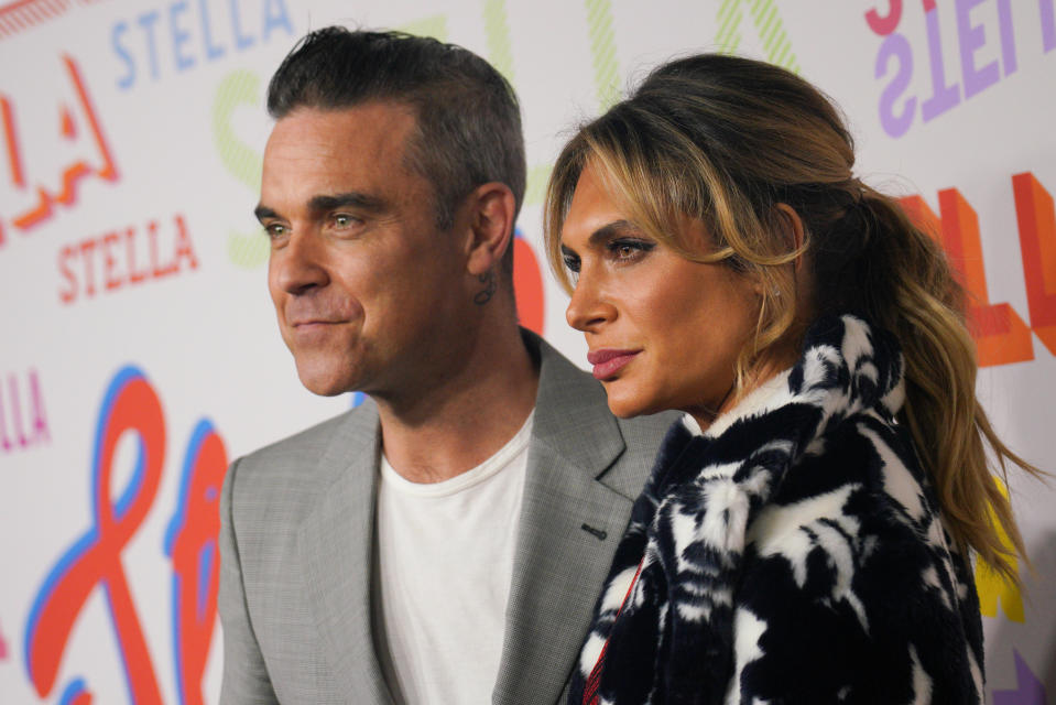 Robbie Williams and Ayda Field at Stella McCartney's Autumn 2018 Collection Launch held at SIR Studios on January 16, 2018 in Los Angeles, CA, USA (Photo by JC Olivera/Sipa USA)