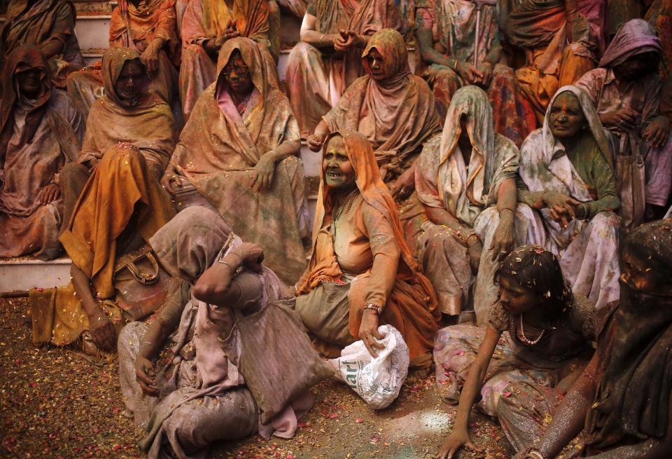 Widows celebrate Holi