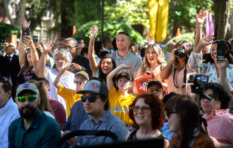 Family and friends watch as the graduates march in during the processional.