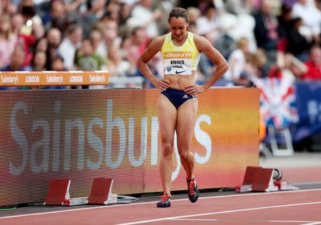 Athletics - IAAF Diamond League 2015 - Sainsbury's Anniversary Games - Queen Elizabeth Olympic Park, London, England - 25/7/15 Great Britain's Jessica Ennis Hill after the Women's 200m Action Images via Reuters / Matthew Childs