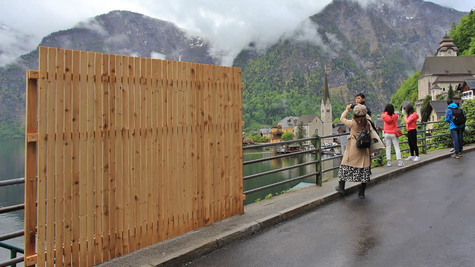 Let it go: The Austrian village of Hallstatt built a fence to stop selfie takers. - Reinhard Hörmandinger/AFP/Getty Images