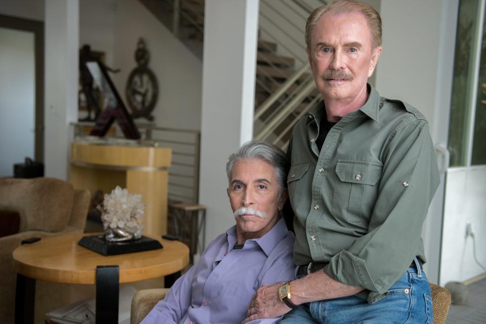Alexander and Frank in their home in Los Angeles, Calif., after serving time in federal prison for their connection to Colombian drug lord Santacruz.
