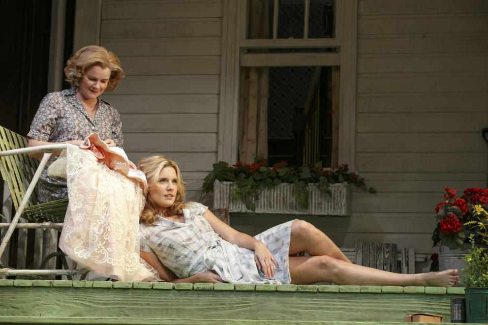 This undated theater image released by Boneau/Bryan-Brown shows Mare Winningham, left, and Maggie Grace from a production of the Roundabout Theatre Company's "Picnic." (AP Photo/Boneau/Bryan-Brown, Joan Marcus)