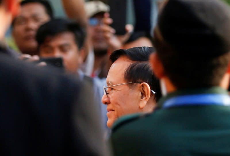 Cambodian opposition leader Kem Sokha arrives at the Municipal Court of Phnom Penh, Cambodia