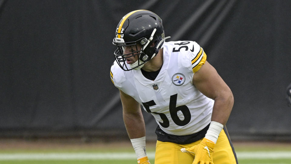 Pittsburgh Steelers linebacker Alex Highsmith must step up into a big void down the stretch of his rookie season. (AP Photo/Phelan M. Ebenhack)