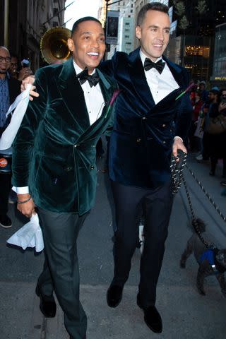 <p>J Mayer/Shutterstock</p> Don Lemon and Tim Malone exit their wedding in New York City on April 6