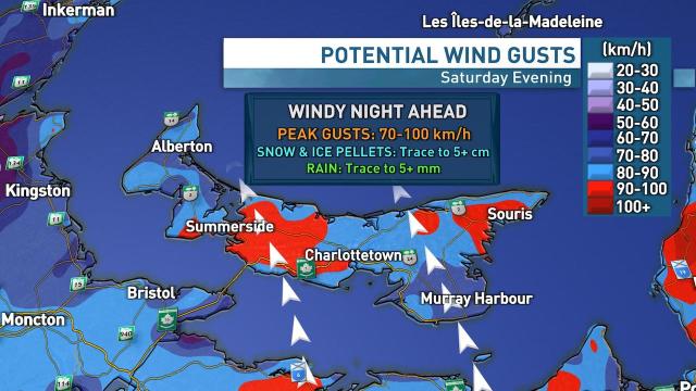 Wind Gusts To Reach 100 km/h Today (Tuesday)