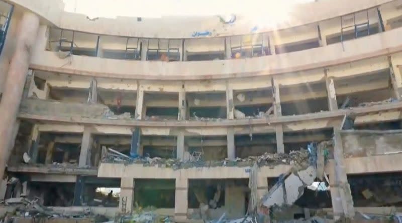 Imágenes aéreas de la destrucción del centro de salud de la UNWRA en Gaza