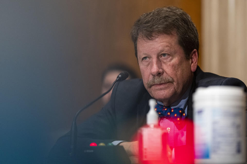 FDA Commissioner Robert Califf speaks at a press conference.