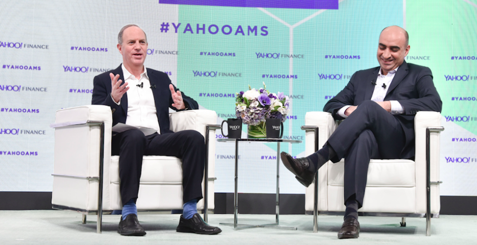 JPMorgan’s Umar Farooq speaks to Yahoo Finance’s editor-in-chief Andy Serwer at the All Markets Summit in New York. (Getty Images/ Eugene Gologursky)