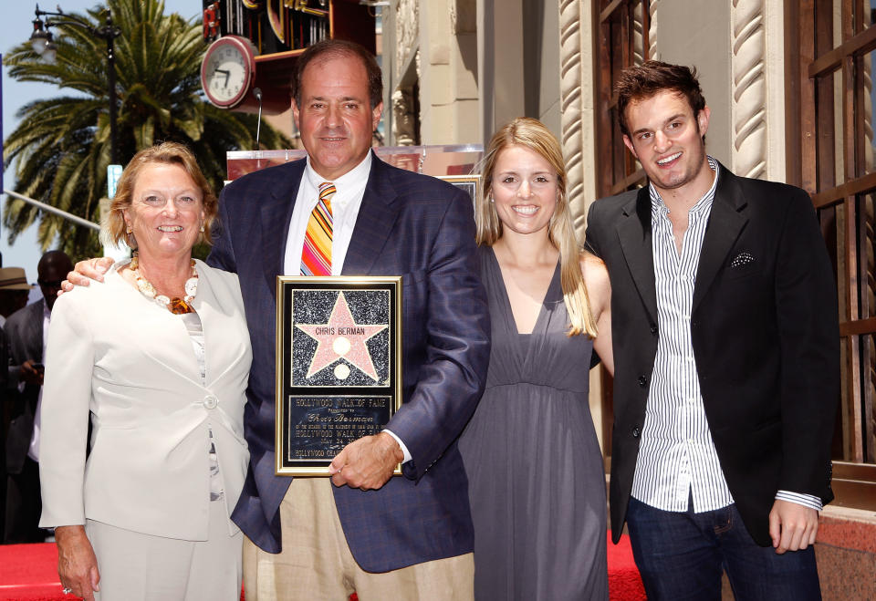 Chris and Katherine Berman and their children celebrated the ESPN broadcaster's star on the Hollywood Walk of Fame in 2010. (Photo: Michael Tran via Getty Images)