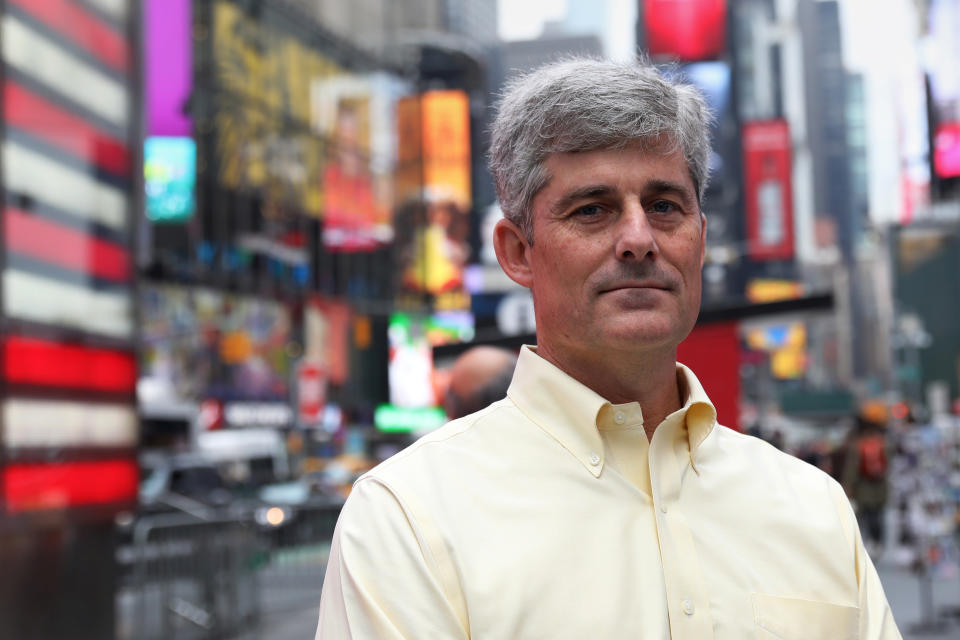 Stockton Rush, CEO of OceanGate exhibitions, poses at Times Square in New York, U.S. April 12, 2017. Picture taken April 12, 2017. REUTERS/Shannon Stapleton