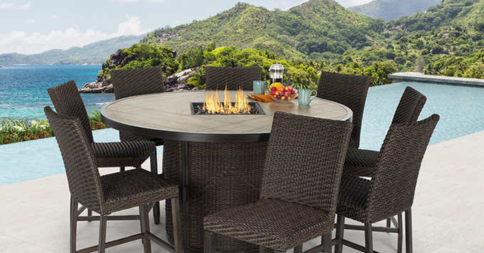 Costco fire pit dining table set