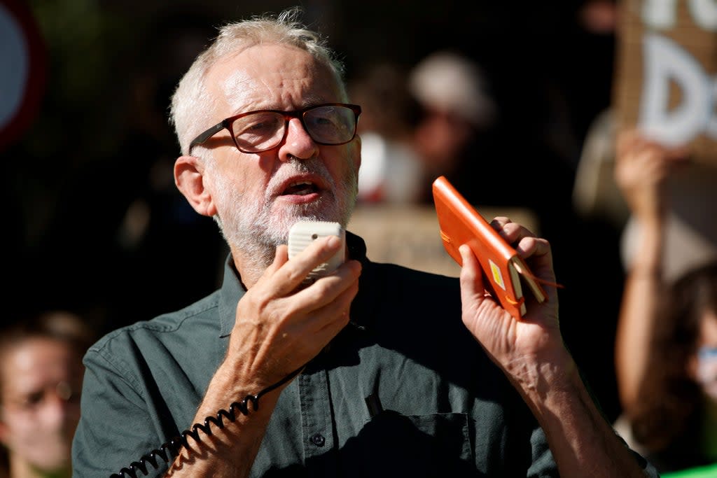 The former leader addressed  a Young Labour rally  (AP)